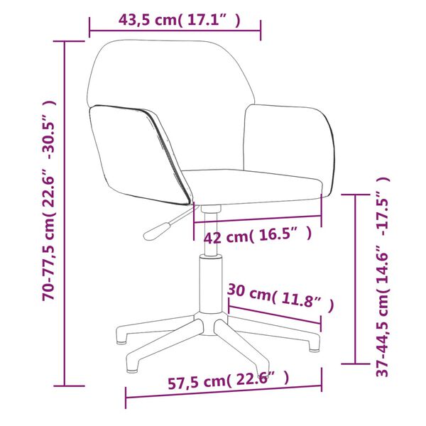 vidaXL Swivel Dining Chairs 2 pcs Black Fabric