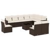 vidaXL 11 Piece Garden Sofa Set with Cushions Brown Poly Rattan