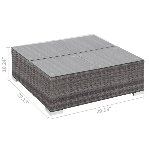 vidaXL 8 Piece Garden Lounge Set with Cushions Poly Rattan Gray