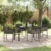 vidaXL Garden Dining Set with Cushion 5 pcs Grey Poly Rattan