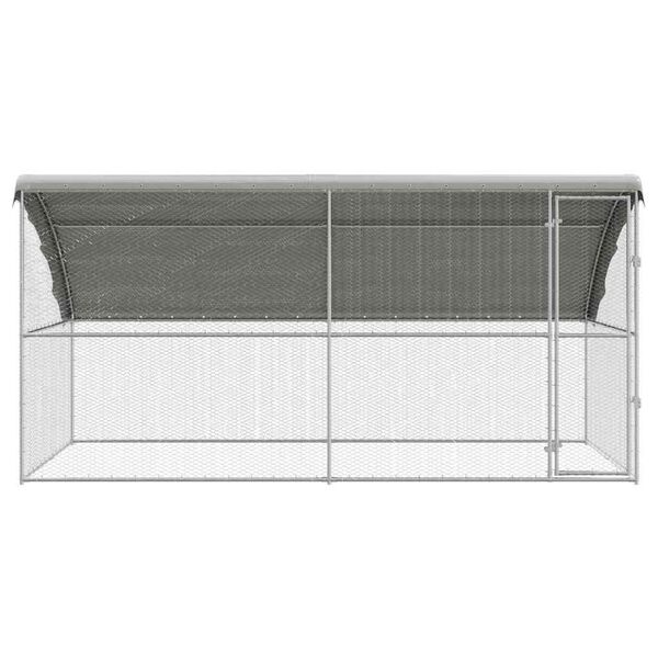 vidaXL Chicken Cage 2 pcs Silver 400 x 200 x 198.5 cm Galvanised Steel