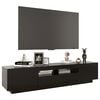 vidaXL TV Cabinet with LED Lights Black 180x35x40 cm