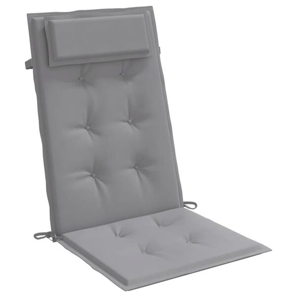 vidaXL Highback Chair Cushions 2 pcs Grey Oxford Fabric