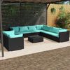 vidaXL 10 Piece Garden Lounge Set with Cushions Black Poly Rattan