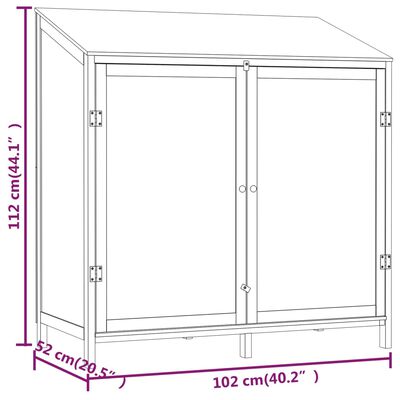 vidaXL Garden Shed White 102x52x112 cm Solid Wood Fir