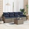 vidaXL Garden Sofa Set 5 pcs Grey Poly Rattan