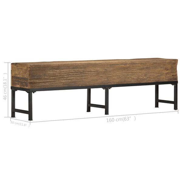 vidaXL Bench 160 cm Solid Reclaimed Wood
