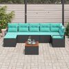 vidaXL Garden Sofa Set 8 pcs Black and turquoise