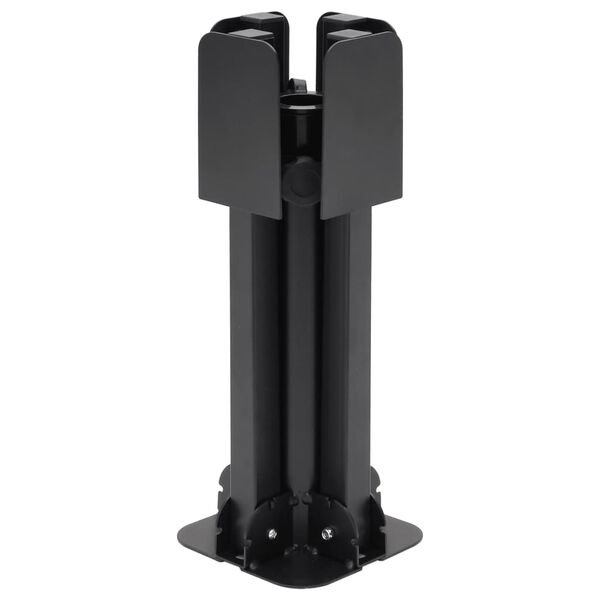 vidaXL Parasol Base Foldable for Ø38/48 mm Pole Glossy Black Steel