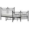 vidaXL Metal Bed Frame without Mattress with Footboard Black 135x190cm