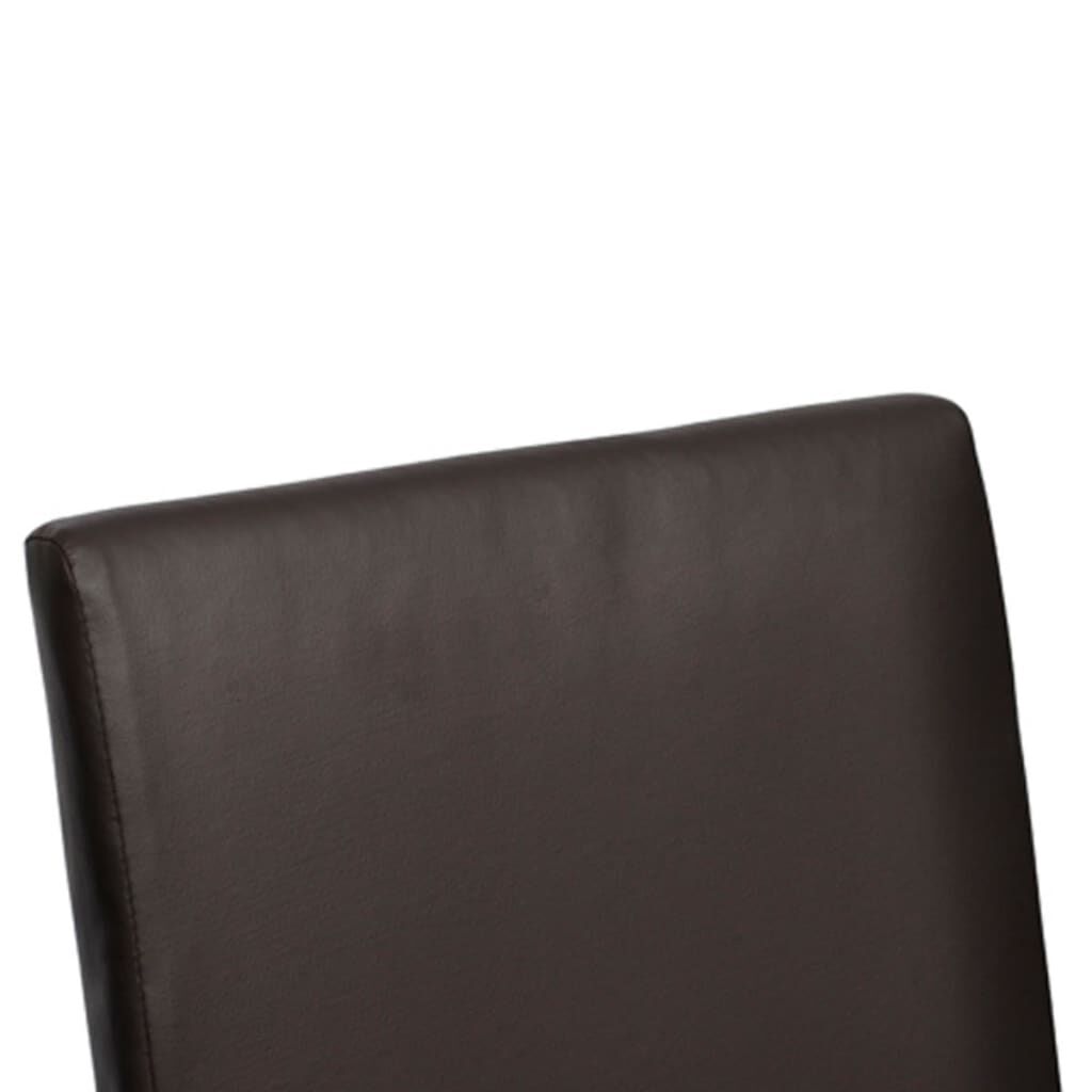 vidaXL Dining Chairs 4 pcs Brown Faux Leather