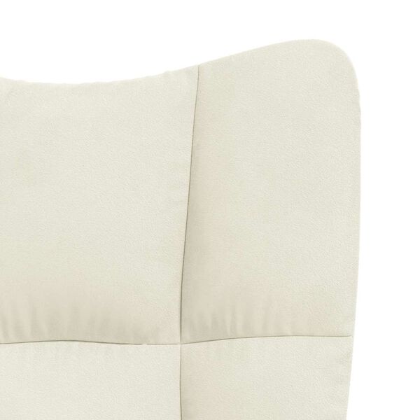 vidaXL Rocking Chair with a Stool Cream White Velvet