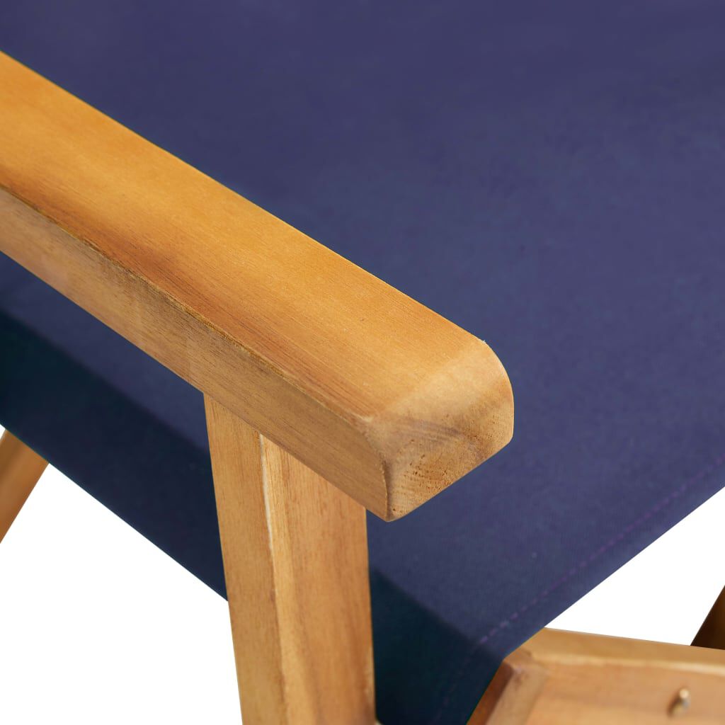 vidaXL Director's Chairs 2 pcs Solid Acacia Wood Blue