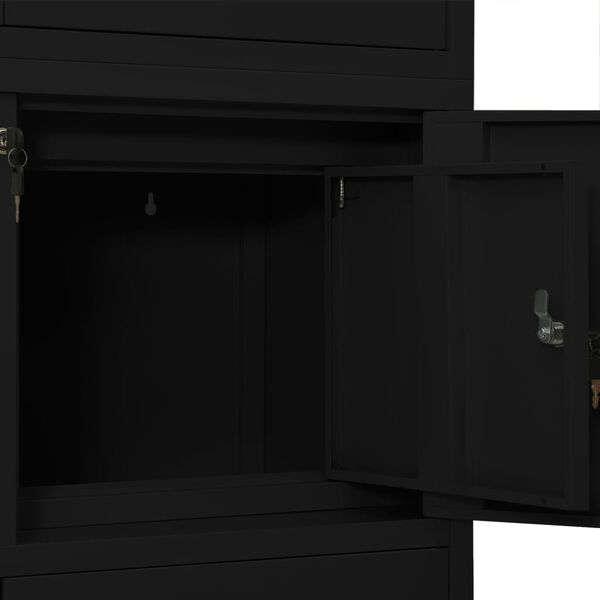 vidaXL Office Cabinet Black 90x40x180 cm Steel