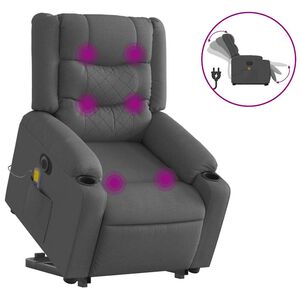 vidaXL Electric Stand up Massage Recliner Chair Dark Grey Fabric