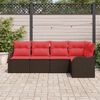 vidaXL Garden Sofa Set 5 pcs Brown Poly Rattan
