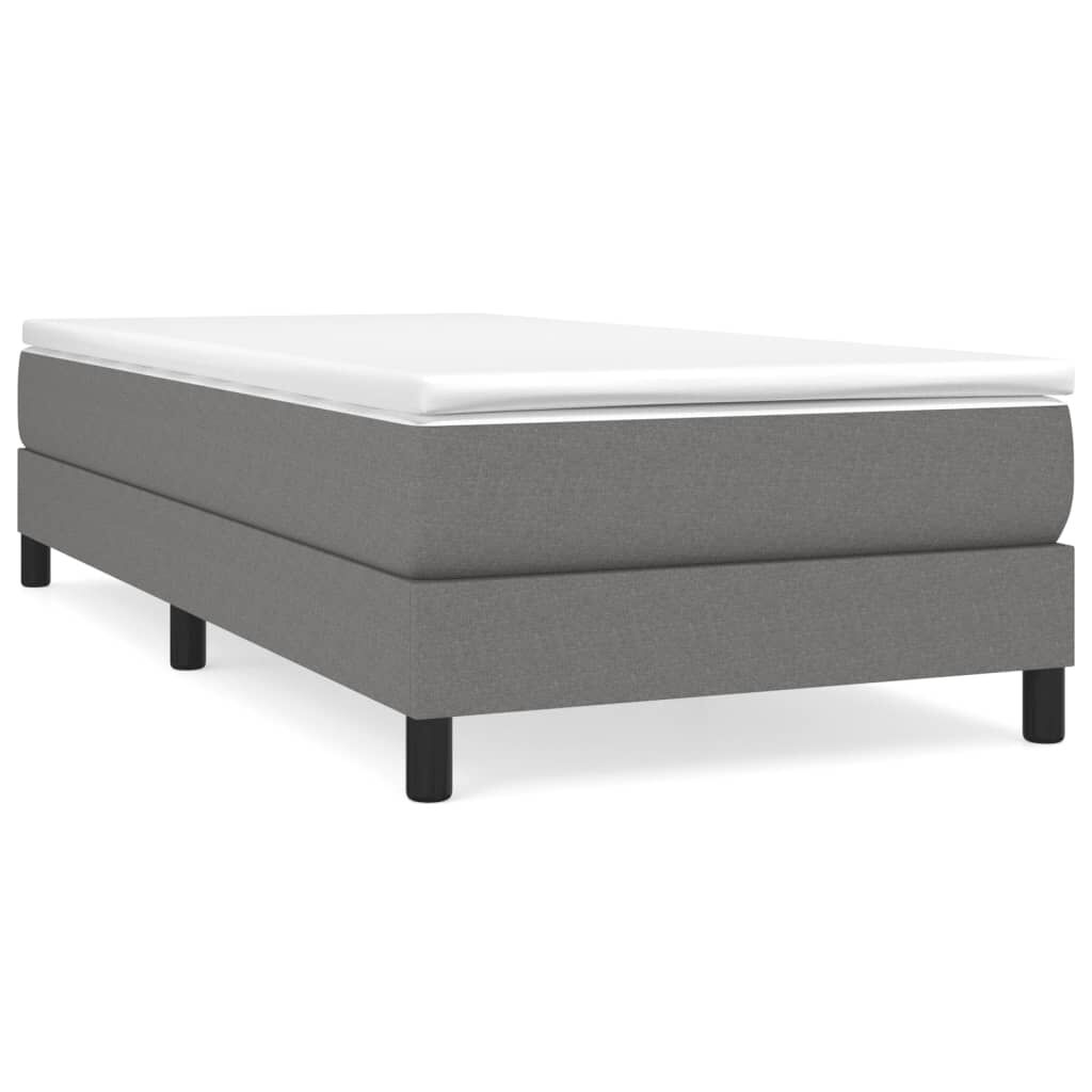 vidaXL Bed Frame without Mattress Dark Grey Twin Fabric (US Only)
