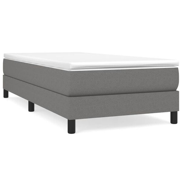 vidaXL Bed Frame without Mattress Dark Grey Twin Fabric (US Only)