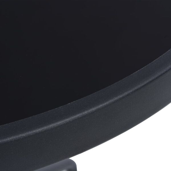 vidaXL Garden Table Black 60 cm Steel and Glass