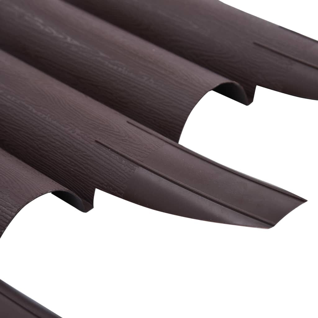 vidaXL Lawn Edgings 36 pcs Brown 10 m PP