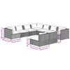 vidaXL 9 Piece Garden Lounge Set with Cushions Brown Poly Rattan