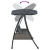 vidaXL Garden Swing Bench with Adjustable Canopy Dark Grey Steel