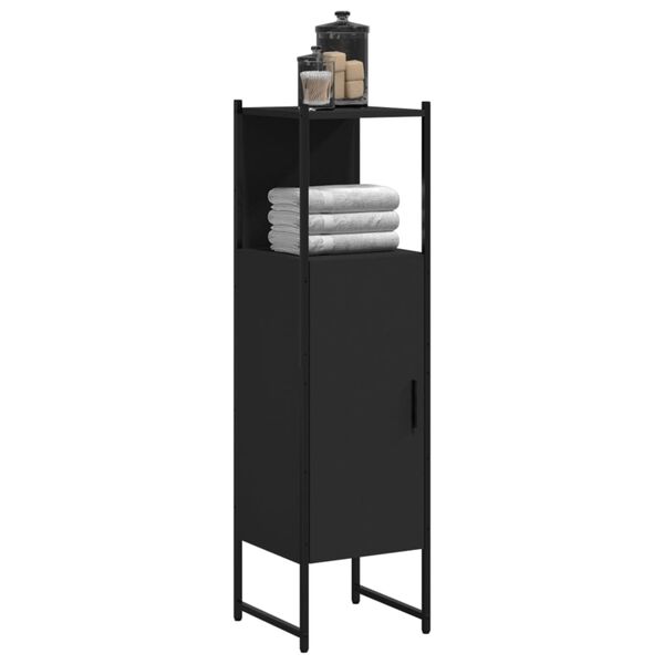 vidaXL Bathroom Cabinet Black 33x33x120.5 cm Engineered Wood