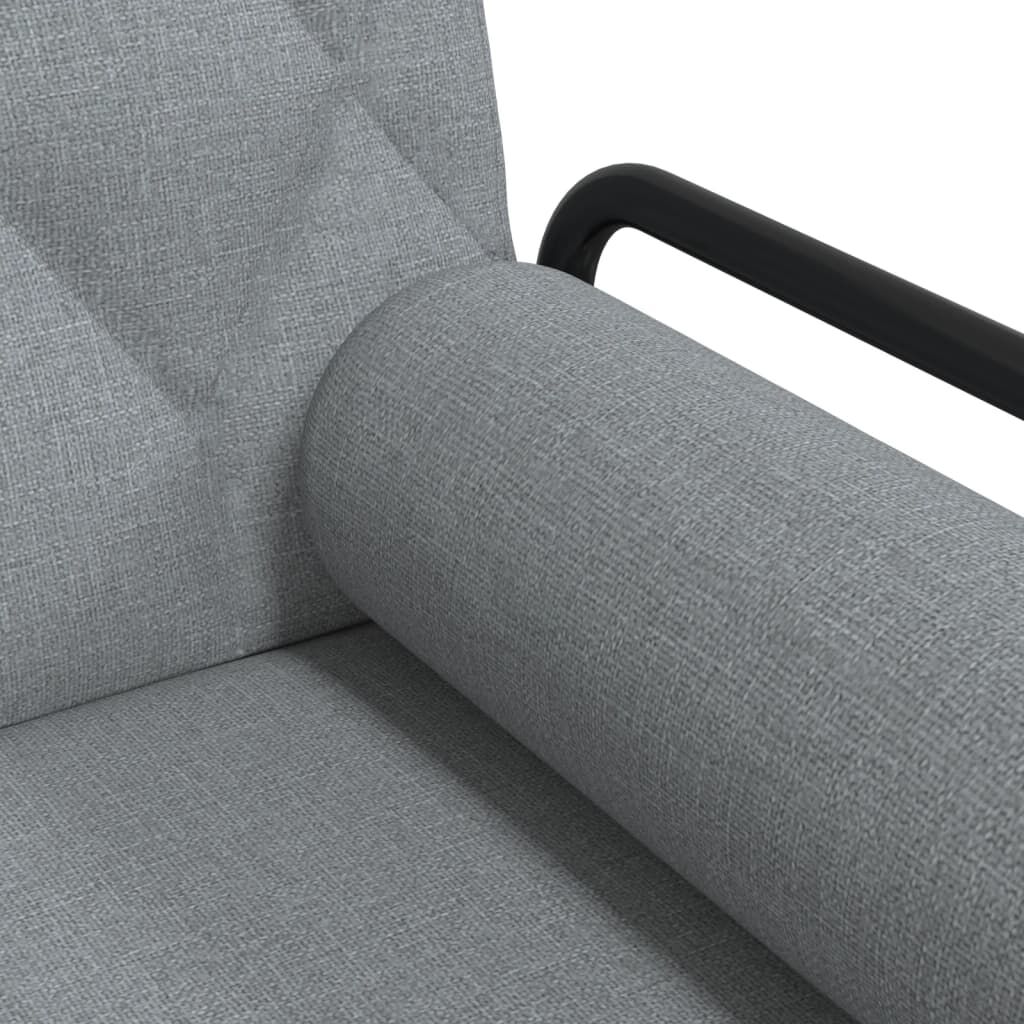 vidaXL Sofa Bed with Armrests Light Grey Fabric
