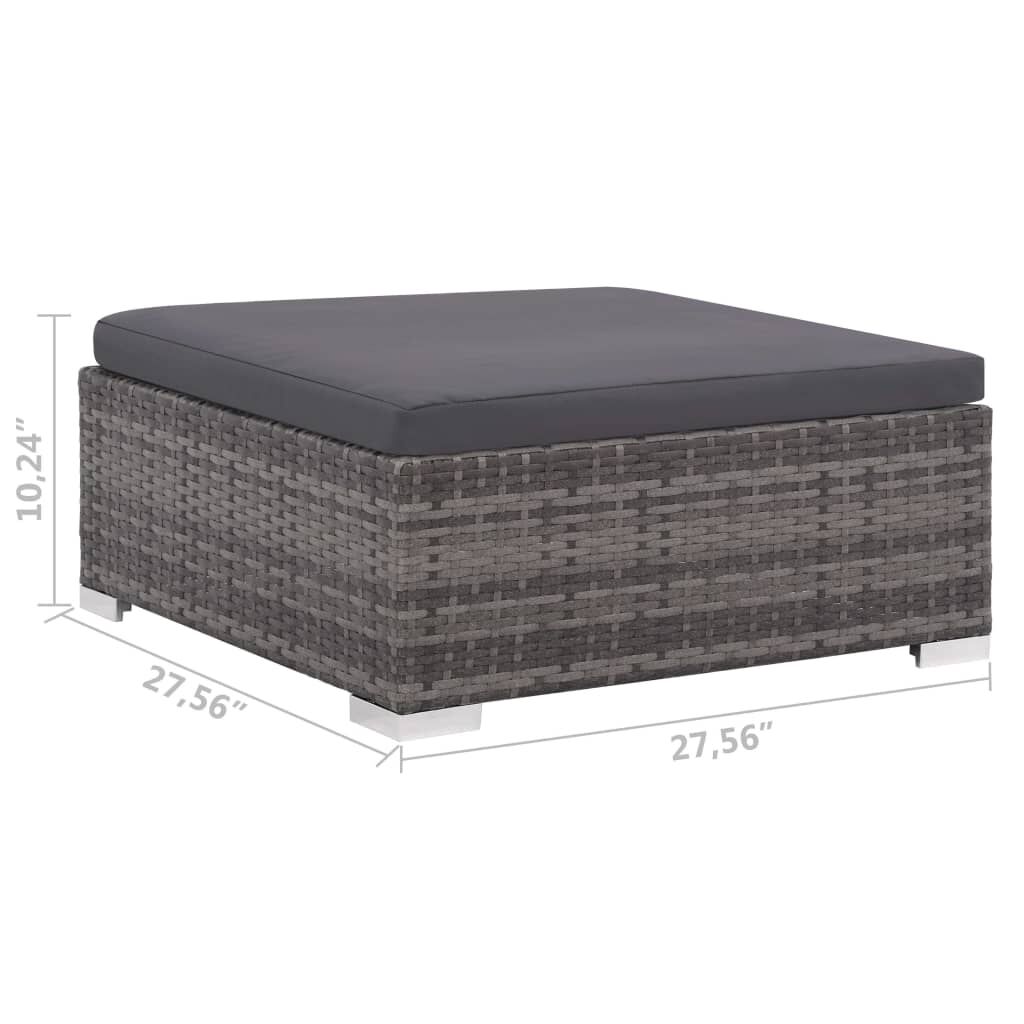 vidaXL 8 Piece Garden Lounge Set with Cushions Poly Rattan Gray