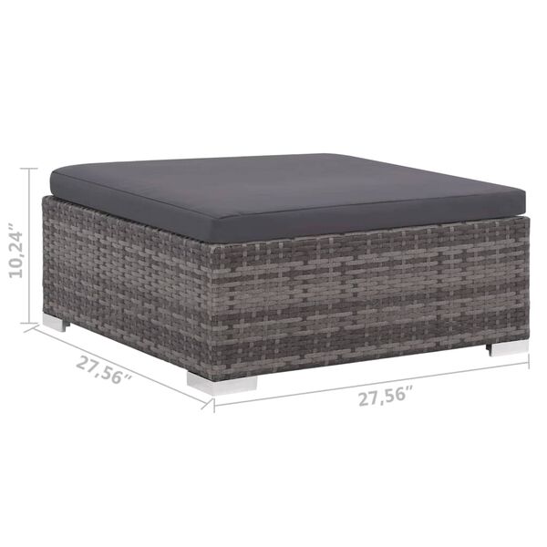 vidaXL 8 Piece Garden Lounge Set with Cushions Poly Rattan Gray