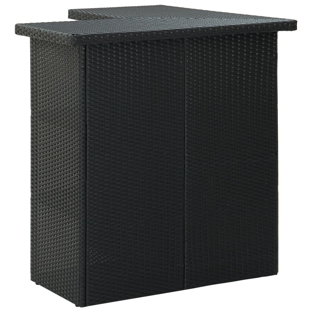 vidaXL 4 Piece Garden Bar Set with Cushions Poly Rattan Black
