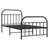 vidaXL Metal Bed Frame without Mattress with Footboard Black 100x200cm