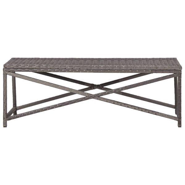 vidaXL Garden Bench 120 cm Poly Rattan Grey