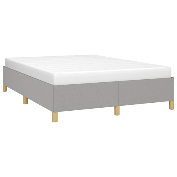 vidaXL Bed Frame without Mattress Light Grey 137x190 cm Full Fabric