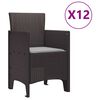 vidaXL Garden Dining Set 13 pcs Brown Polt rattan