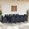 vidaXL Garden Dining Set 11 pcs Anthracite Polt rattan