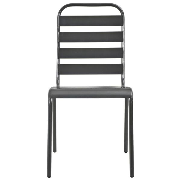 vidaXL 7 Piece Outdoor Dining Set Steel Dark Grey