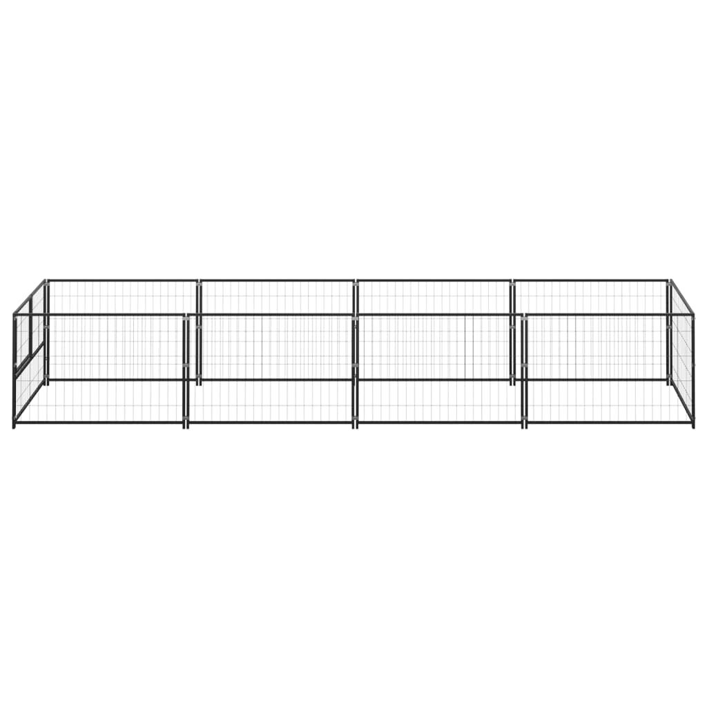 vidaXL Dog Kennel Black 4 m² Steel