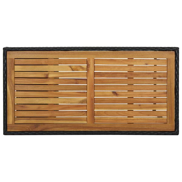 vidaXL 5 Piece Garden Bar Set with Cushions Poly Rattan Black