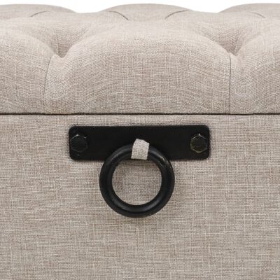 vidaXL Storage Bench with Backrest 110 cm Cream Fabric