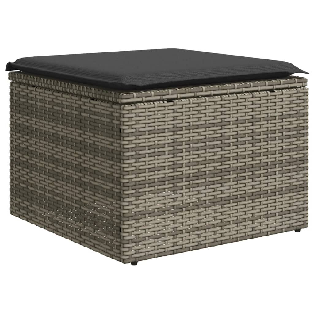 vidaXL 7 Piece Garden Sofa Set with Cushions Grey Poly Rattan
