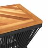 vidaXL Coffee Table with Wire Base Black 38x38x38 cm Solid Wood Acacia