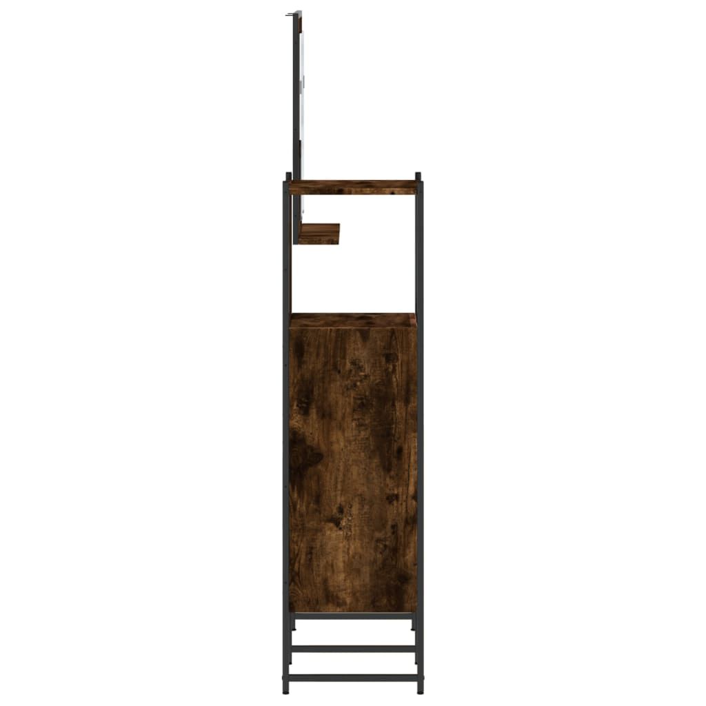 vidaXL 3 Piece Bathroom Cabinet Set Smoked Oak Engineered Wood
