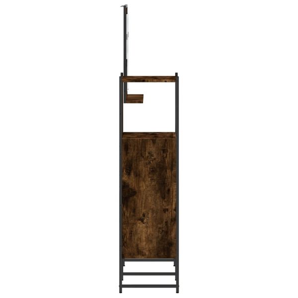 vidaXL 3 Piece Bathroom Cabinet Set Smoked Oak Engineered Wood