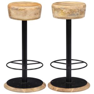 vidaXL Bar Chairs 2 pcs Solid Mango Wood
