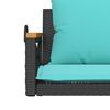 vidaXL Swing Bench with Cushions Black 109x62x40 cm Poly Rattan