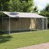 vidaXL Dog Cage with Roof and Door Grey 4x2x2 m Galvanised Steel