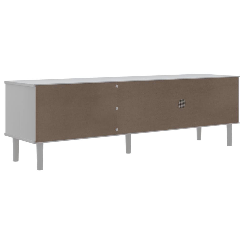 vidaXL TV Cabinet SENJA Rattan Look White 158x40x49cm Solid Wood Pine