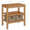 vidaXL Bathroom Vanity Cabinet Solid Teak with Sink Marble Black