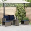 vidaXL 5 Piece Garden Sofa Set with Cushions Stackable Grey Poly Rattan